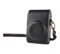 Bolsa de piel sintética para cámara con forro de franela y cierre magnético compatible con GR4 y GR3 Funda protectora a prueba de golpes con trabilla para cinturón para fotografía de viajes (negro)