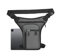 Bolsa de pierna caída, paquete de muslo, riñonera militar para motocicleta, carreras, ciclismo, bolsa cruzada en el pecho con bolsa de hombro ajustable para cartera, llave y hervidor, gris, Refer to