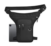 Bolsa de pierna caída, paquete de muslo, riñonera militar para motocicleta, carreras, ciclismo, bolsa cruzada en el pecho con bolsa de hombro ajustable para cartera, llave y hervidor, Black, Refer to