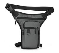 Bolsa de Pierna para Hombre, Gran Capacidad, Bolsa de Pierna para Moto, con estanqueidad Ajustable para Senderismo, Camping, Rescate, Gris, Ver descripción