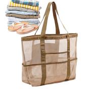 Bolsa de piscina de malla - Gran organizador de bolso de playa a prueba de arenas | Neta de almacenamiento liviano con manijas para juguetes conchas de natación artículos de comestibles elementos de p