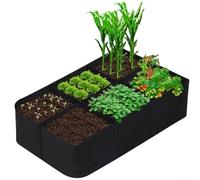 Bolsa de plantas portátil ligera para jardinería elevada, cama de cultivo de tela no tejida reutilizable con drenaje para rotación de cultivos estacionales y refrescante del suelo (seis)