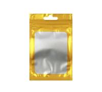 Bolsa de plástico transparente lámina Mylar aluminio mate, colorida, con orificio for colgar, cierre cremallera, sello agarre, bolsas resellables muesca desgarro, 200 Uds para Empaque(Gold,7x10cm)