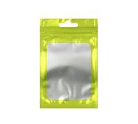 Bolsa de plástico transparente lámina Mylar aluminio mate, colorida, con orificio for colgar, cierre cremallera, sello agarre, bolsas resellables muesca desgarro, 200 Uds para Empaque(Green,7x10cm)