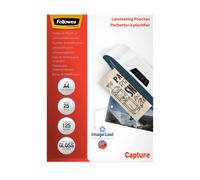 Bolsa de plastificar fellowes brillo din a4 125 micras pack de 25 unidades