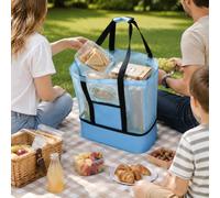 Bolsa de playa a prueba de arena con compartimento frío aislado, bolsa grande de malla para playa, picnic, piscina, bolsa de viaje