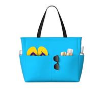 Bolsa de playa con estampado azul claro de gran capacidad, adecuada para vacaciones, camping, mudanzas, compras y mucho más.