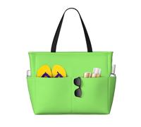 Bolsa de playa con estampado verde claro de gran capacidad, adecuada para vacaciones, camping, mudanzas, compras y mucho más.