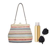Bolsa de playa con pajita trenzada, gran bolsa retro con cierre de besos | Tote de pajita trenzada, ideal para trabajo, universidad, compras, carreras, gimnasio, , verano, , vacaciones