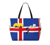 Bolsa de playa de gran capacidad, impermeable, para piscina, gimnasio, natación, camping, bolsa de transporte, bandera de Islandia