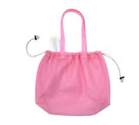 Bolsa de playa de malla, bolsa de playa de malla, organizadores de juguetes de resistentes al agua y a la, diseño plegable para festivales de música de verano, día del yate, Rosa., ver