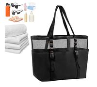 Bolsa de playa de malla con bolsillos, bolsa de playa grande, bolsa de playa de viaje, bolsa de playa con bolsillos, bolsa de playa para conchas, bolsa de playa resistente para excursiones familiares