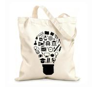 Bolsa de playa de poliéster y algodón Investigación sobre el concepto de filosofía escolar: herramientas educativas y de aprendizaje Tela de 12 oz de grosor Material agradable para la piel 31x36cm