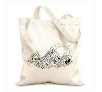 Bolsa de playa de poliéster y algodón Tela de 12 oz de grosor Sé fuerte y valiente: versículos bíblicos inspiradores cristianos, montaña, sol, Josué Material agradable para la piel 25x30cm Pequeño