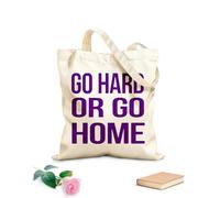 Bolsa de playa de poliéster y algodón Trabaja duro o quédate en el gimnasio todos los días para hacer ejercicio. Frases motivacionales. Tela de 340g/m² de grosor Material agradable para la piel