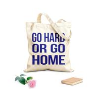 Bolsa de playa de poliéster y algodón Trabaja duro o quédate en el gimnasio todos los días para hacer ejercicio. Frases motivacionales. Tela de 340g/m² de grosor Material agradable para la piel