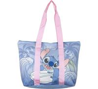 Bolsa de Playa de Stitch - Color Azul- 47x33x15cm - Fabricada en Poliéster - Bolsa de Tela con Cremallera - Compartimento Principal Espacioso - Producto Original Diseñado en España