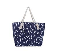Bolsa de playa grande con cremallera 58 x 38 x 18 cm diseño marítimo gaviota azul blanco shopper bolsa de hombro estilo de yate (yacht style)