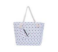 Bolsa de playa grande con cremallera 58 x 38 x 18 cm diseño marítimo-playa blanco shopper bolsa de hombro