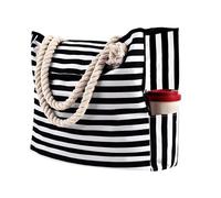 Bolsa de playa grande con hebilla y compartimento, bolsa de playa para mujeres, familia, bolsa de maquillaje, bolsa de verano impermeable para la piscina, Black, One Size, Mochilas sling