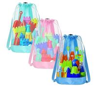 Bolsa de Playa Grande | Mochila de Malla para Juguetes y Conchas | Bolsa Multifuncional Infantil Para Almacenamiento Y Transporte De Accesorios De Viaje