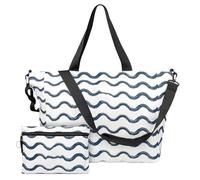 Bolsa de playa impermeable, bolsa de playa | Bolsa de playa para piscina,Bolsa plegable impermeable con cierre de cremallera, bolsa espaciosa de tela de secado rápido para natación y spi, turquesa