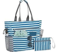 Bolsa de Playa Impermeable Gran Capacidad, Plegable y portátil, for Gimnasio para Estar en Forma(Blue)