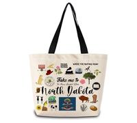 Bolsa De Playa Llévame A Dakota Del Norte Plegable Bolso De Las Casual Bolsa De Lona Para Mamá Amigas Estudiantes
