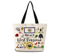 Bolsa De Playa Llévame A Virginia Occidental Reutilizables Bolso De Mano Plegable Bolsa De Lona Para Estudiantes Camping Playa