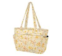 Bolsa de playa para el trabajo, con compartimento que brota flores amarillas