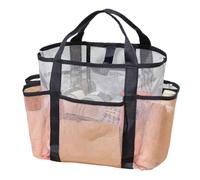 Bolsa de playa para mujer, bolsa de malla con múltiples bolsillos, organizador de vacaciones en la playa, bolsa de almacenamiento al aire libre para toallas, protector solar, pantuflas, trajes de baño