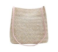 Bolsa de playa para mujer, hecha a mano, tejido a mano, bolsos de viaje, bolsos de compras, bolsos de los tiempos malos, Rosa., Einheitsgröße