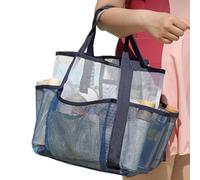 Bolsa de Playa para Mujeres,Bolsa de Viaje Malla Multi-Bolsillos Grande - Organizador de Playa con Bolsillo para Toallas, Protector Solar, Chanclas, Trajes de Baño, Gafas de Sol, Sombreros y Juguetes