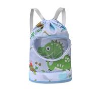 Bolsa de playa para natación, impermeable, mochila infantil, patrón de dibujos animados, tipo de cordón, seco incluso cuando está húmedo, escuela, viajes, gimnasio, acampar, deportes, niños pequeños,