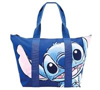 Bolsa de Playa Stitch Disney Grande 43x33x15 cm (21L) - Bolso Mujer de Nylon con Cremallera y Bolsillo Interior, Bolsa Piscina Shopper Verano Resistente