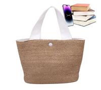 Bolsa de playa tejida, bolsa de paja grande, espaciosa, a prueba de , ligera, bohemia, para compras, escuela, festival, boda, viajes, picnic, fiesta, piscina y gimnasio, White, Refer to