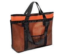 Bolsa de playa - Tote de malla grande, forro impermeable y compartimentos espaciosos | Asas reforzadas para toallas, juguetes de arena, elementos esenciales de picnic, equipo, naranja, Fare