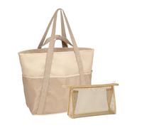 Bolsa de playa XXL con cremallera familiar bolsa de playa de malla grande bolsa de playa mujer sauna bolso de mano bolso de baño bolsa de la compra bolsa de malla bolsa playa bolsa de verano con 1