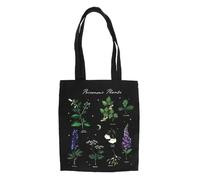 Bolsa de polialgodón de plantas venenosas, diseño gótico inspirado en la naturaleza, ecológica y reutilizable, duradera, espaciosa y práctica, regalo perfecto para entusiastas de la naturaleza y el
