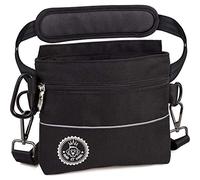 Bolsa de premios para perros con bolsillo magnético para una mano, 2 bolsillos con cremallera, bolsillo interior extraíble, correas acolchadas para el hombro, mosquetón gratuito.