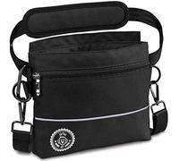 Bolsa de premios para perros con bolsillo magnético para una mano, 2 bolsillos con cremallera, bolsillo interior extraíble, correas acolchadas para el hombro, mosquetón gratuito.