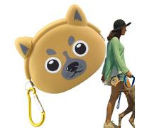 Bolsa De Premios para Perros - Gris, Silicona, Ligera, Adiestramiento, Portátil, Reutilizable | Contenedor Flexible con Clip + Bolsa Segura De Snacks para Paseos, Enseñanza, Prácticas Cotidianas