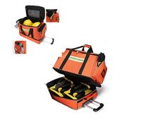 Bolsa de primeros auxilios de emergencia, maletín médico con ruedas y carrito impermeable, mochila portátil de alta capacidad for enfermeros y médicos(Orange)