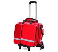 Bolsa de primeros auxilios EMT, EMS, policía, bomberos, paramédicos, bolsa de carrito médico con ruedas, gran capacidad, portátil, bolsa de primeros auxilios, impermeable y duradera (rojo)
