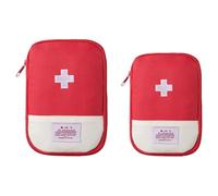 Bolsa de primeros auxilios vacía, 2 piezas bolsa de viaje de farmacia, pequeña bolsa de primeros auxilios vacía, para situaciones de emergencia en el hogar, oficina, viajes, rojo