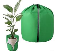 Bolsa de protección para plantas de invierno con cordón seguro y cierre de cremallera, cubierta de tela Oxford para proteger macetas y plantas de las inclemencias del tiempo (45 x 50 cm)