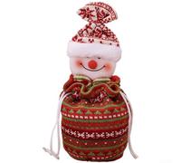 Bolsa de punto de Navidad, bolsa de regalo festiva con cordón con plan de muñeco de nieve, bolsa de regalo reutilizable para fiestas de Navidad, bondad (muñeco de nieve)
