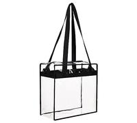 Bolsa de PVC transparente cuadrada de gran capacidad, bolsa de almacenamiento de viaje, bolsa cruzada portátil, bolsa de viaje (negro, talla única)