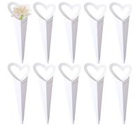 Bolsa de ramo, embalaje, 10 unids/set, caja regalo una sola flor, bolsas florales cono, bolsa rosas DIY(White)