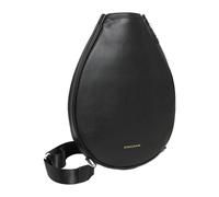 Bolsa de raqueta de tenis, portátil, impermeable, para raquetas de bádminton, pickleball, bolsa de hombro individual de piel sintética, 15.6 x 11.4 x 1.38 pulgadas, color negro